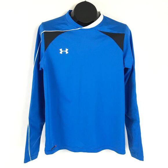 Under Armour MPZ 1 Long Sleeve Shirt Men's Small Padded Elbow Heat Gear Blue - Picture 1 of 12